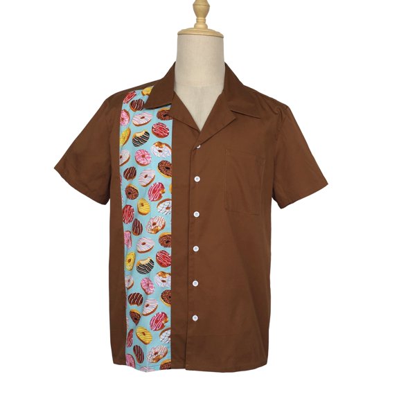 Unique Design Vintage Style Floral Panel Casual Shirts