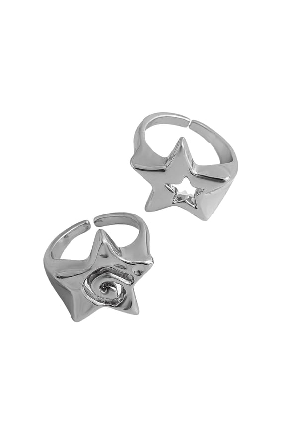 Unique Designs Hollow Star Rings Contemporary Star Rings Jewelry Trendy Designs Finger Rings for Fashion Lover