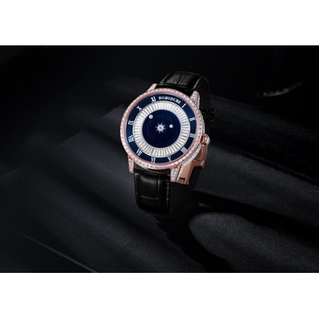 Unique Diamond Automatic Mechanical Watch, Luxury Stainless Steel Wristwatch