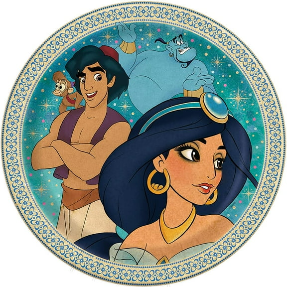 Unique Disney Aladdin Round Dinner Plates-8 Pcs, 9", Multicolor