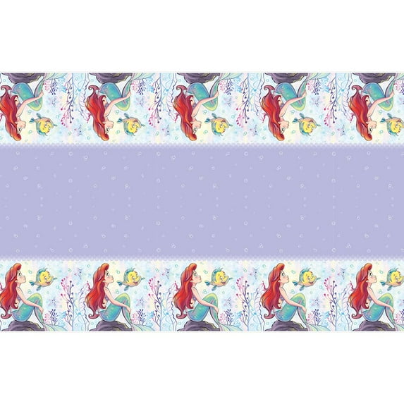 Unique Disney Ariel Rectangular Plastic Table Cover, blue/red/multicolor, 54" x 84"