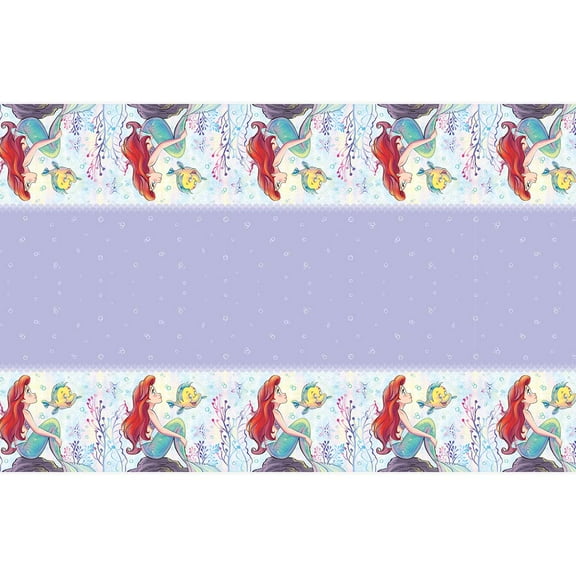 Unique Disney Ariel Rectangular Plastic Table Cover, blue/red/multicolor, 54" x 84"