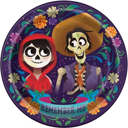 Unique Disney Coco Round Dinner Plates - 8 Pcs, multicolor, one size