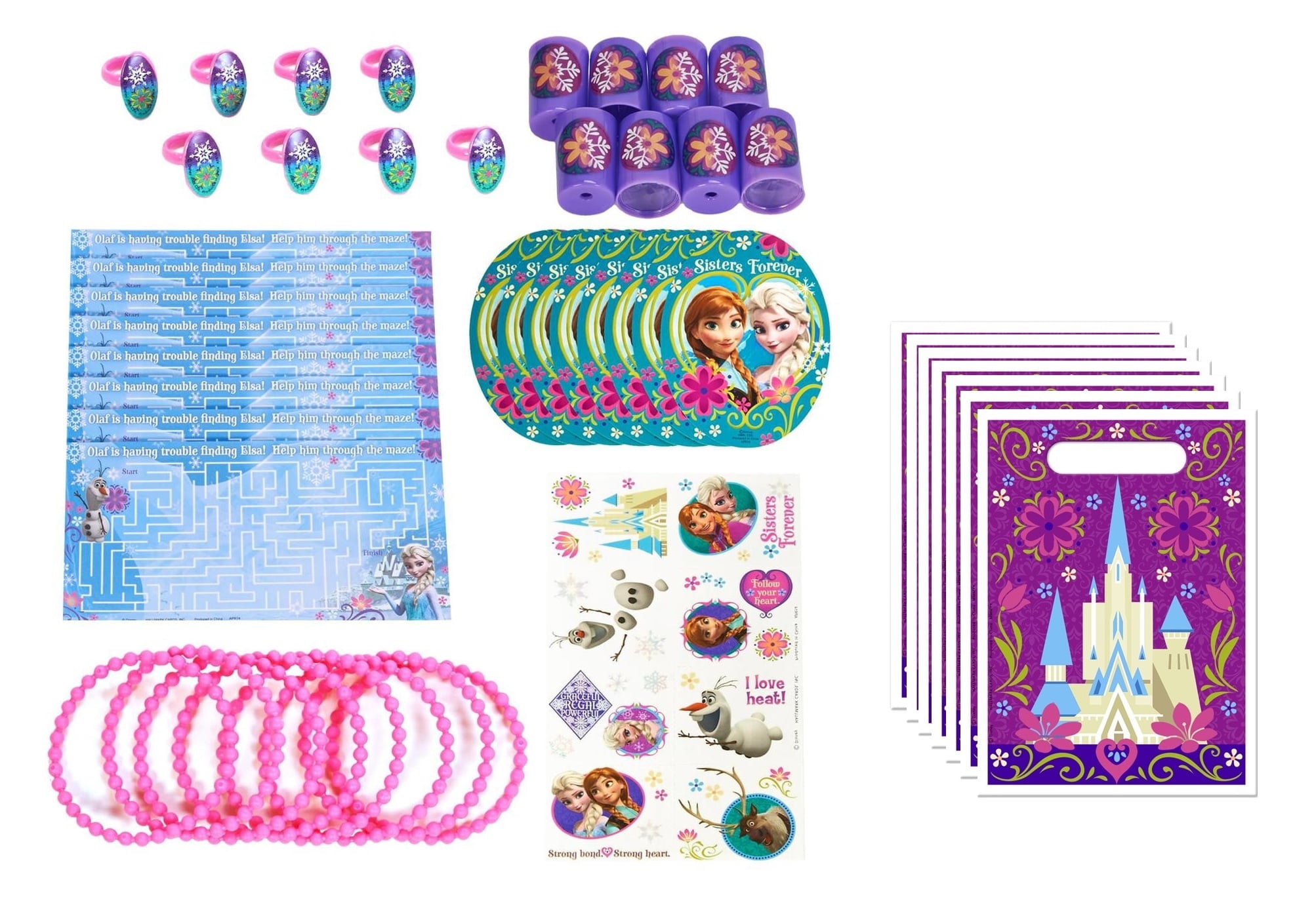 Unique Disney Frozen Birthday Party Favors with Loot Bags and Stickers, 48 Pieces