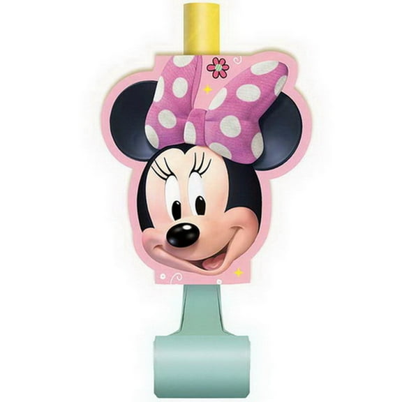 Unique Disney Iconic Minnie Mouse Blowout Party Noisemakers, 8 Count
