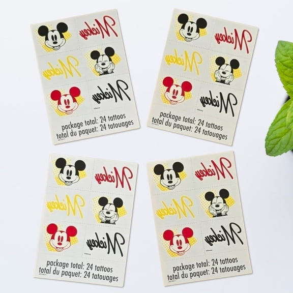 Unique Disney Mickey Mouse Tattoos - Pack of 24 | Magical Designs Kids' Party Favors, Perfect for Birthday & Themed Parties