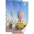 thumbnail image 1 of Unique Easter Egg Hand Towels 2 PCS, Yellow Car Kitchen Towel Ultra Soft and Highly Absorbent,Decorative Fingertip Face Towel for Bathroom Hotel, 28.3"x14.4", 1 of 5