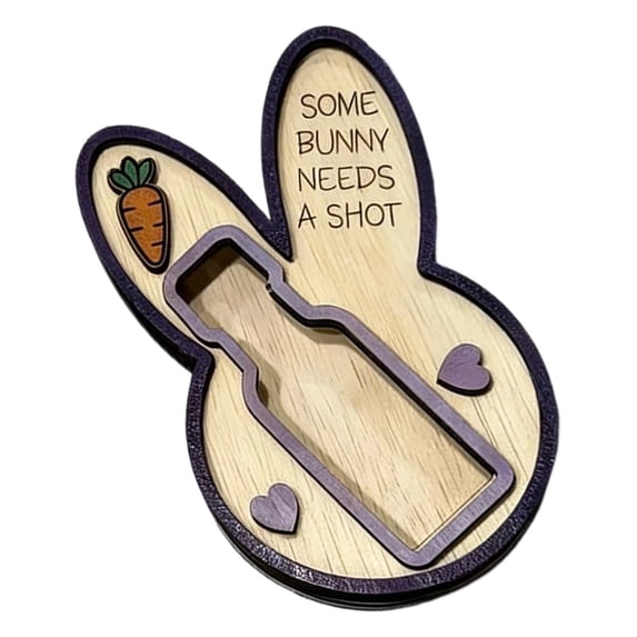 Unique Easter Rabbits Inspired Wood Bottle Rack Celebratory Drink Display Stand For Festival Homes Or Pubs Use