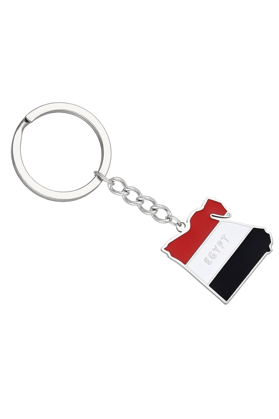 Unique Egypt Map Flag Keyring Keychain Personality Stainless Steel Map Keychain Ethnic Jewelry Backpack Car Charm
