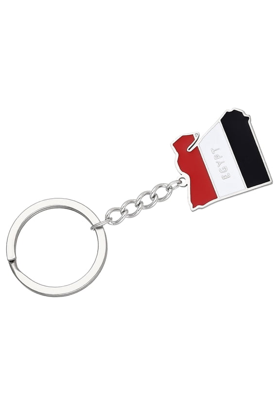 Unique Egypt Map Flag Keyring Keychain Personality Stainless Steel Map Keychain