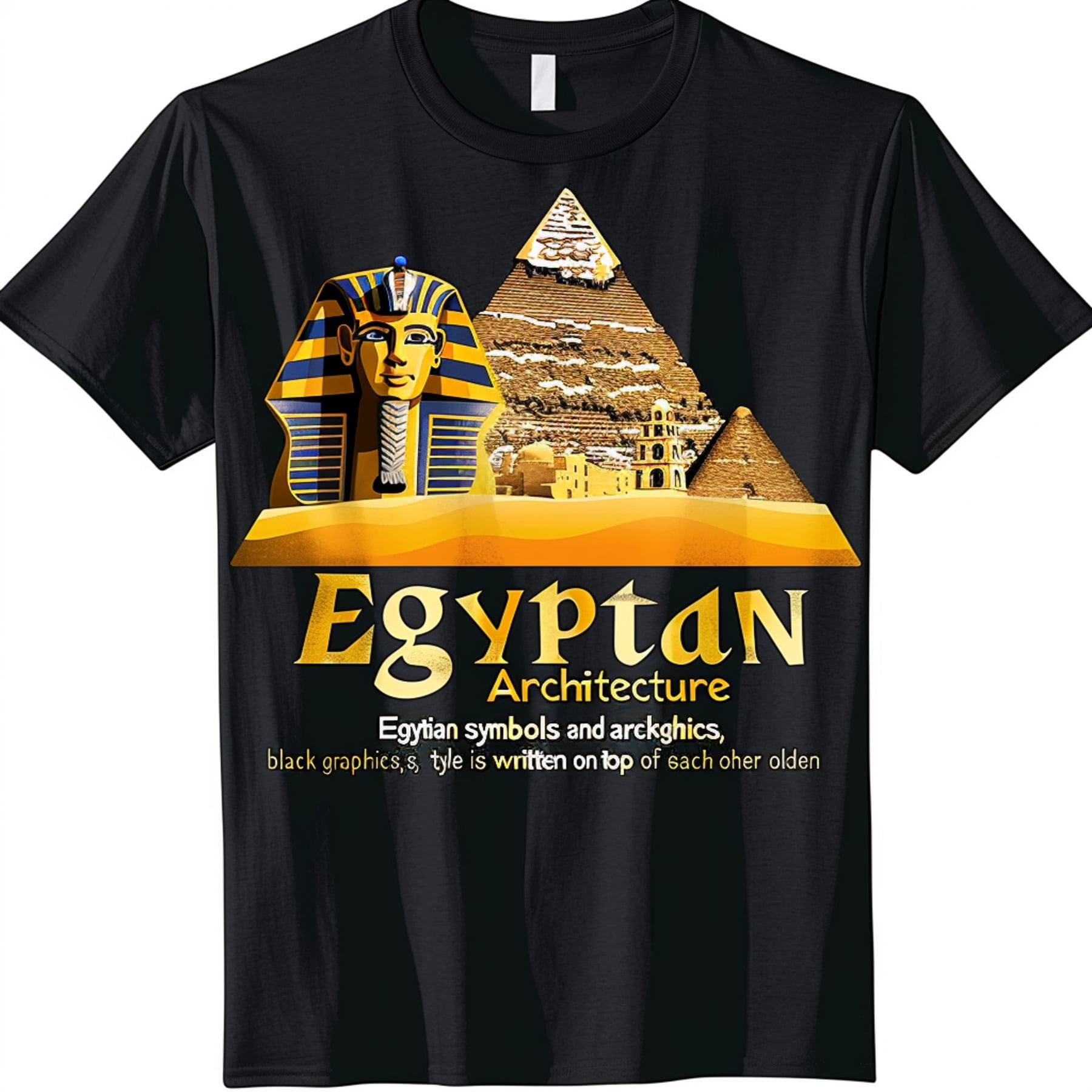 Unique Egyptthemed TShirt with 'expARPting Egypt' Text & Golden Letters ...