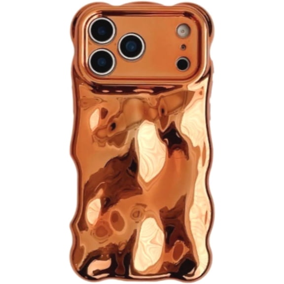 Unique Electroplated Orange Bubble Wave Phone Case Compatible with iPhone Case (Orange, for iPhone 12 Pro Max)