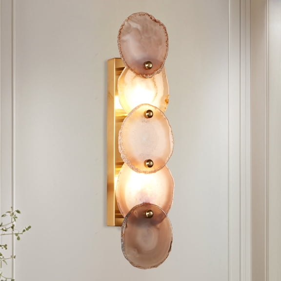 Unique Elegance Natural Organic Agate Glow Artistry Sconce 26",Wall Lights for Living Room, Wall Lights for Bedroom, Kitchen Sconce