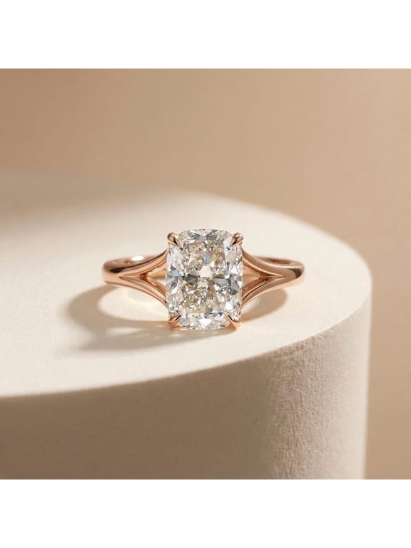Unique Elongated Cushion Cut Moissanite Engagement Ring 925 Sterling Silver 14k Gold Cushion Cut Solitaire Promise Ring Gift for Her