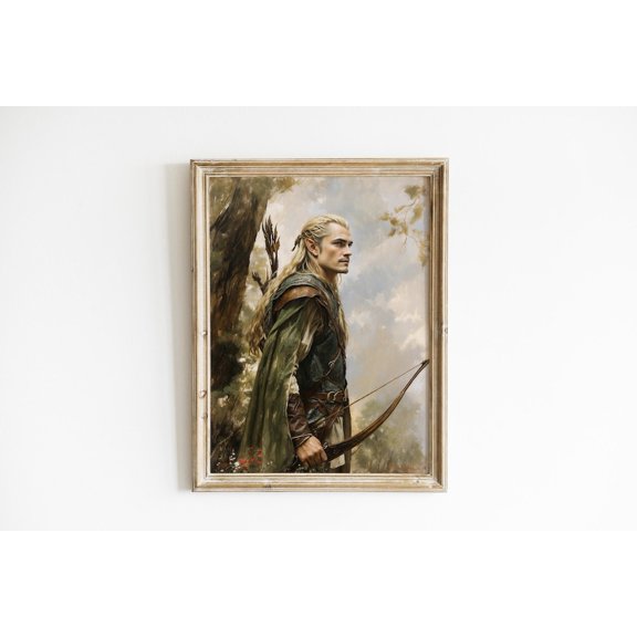 Unique Elves Power Ring Fantasy Fellowship High Fantasy Elvish Wall Art, Unframed Paper Poster 8x10in