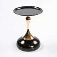 thumbnail image 1 of Unique End Coffee Table, Mermaid Tail Round Side Table with Metal Pedestal, Minimalist Accent Table for Small Spaces, Living Room (Black), 1 of 9