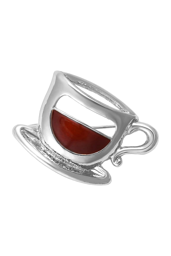 Unique Espresso Cup Brooch Fashion Statement Coffee Cup Lapel Pin Jewelry For Parties Work Casual Outfits