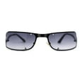 thumbnail image 1 of Unique Euro 90s Off Set Rimless Narrow Rectangle Sunglasses Gunmetal Smoke, 1 of 4