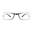 thumbnail image 1 of Unique Euro 90s Off Set Rimless Narrow Rectangle Sunglasses Silver Clear, 1 of 4