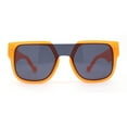 thumbnail image 1 of Unique Exposed Shield Lens Bridge Retro Horn Rim Sunglasses Orange - Black, 1 of 4