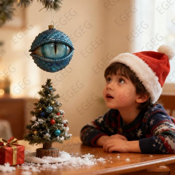 Unique Eye Christmas Ornament Eye Ornament With String Middle Ages Decoration For Holiday Tree Legendary Dragon Theme Five Elemental Spirits Enchanting Gift Choice