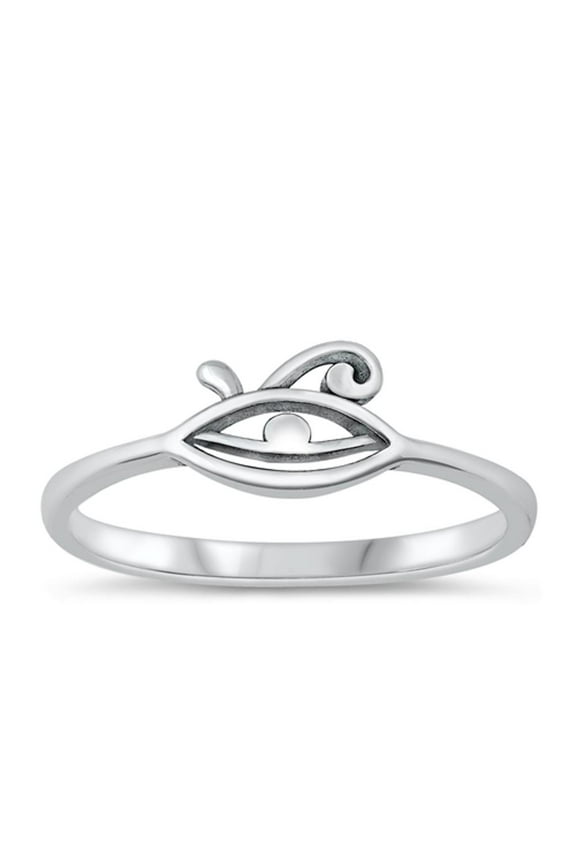 Unique Eye of Horus Ring .925 Sterling Silver Projection Band Jewelry Female Male Unisex Size 6