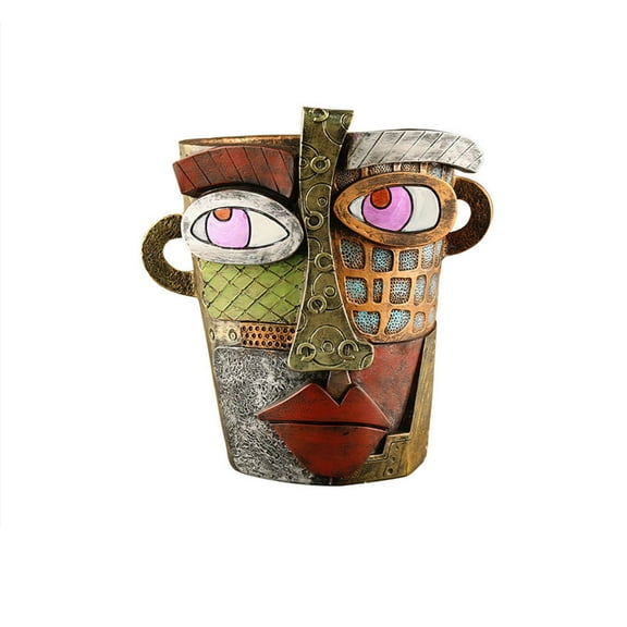 Unique Face Planters Pots Head - Picasso Brutalist Abstract Beauty Face Decorative Flower Pot Ornaments for Indoor Outdoor Plants, Rainbow Head Planters Pots Container