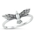 thumbnail image 1 of Unique Falcon Soaring Ring .925 Sterling Silver Eagle Band Jewelry Female Male Unisex Size 7, 1 of 4