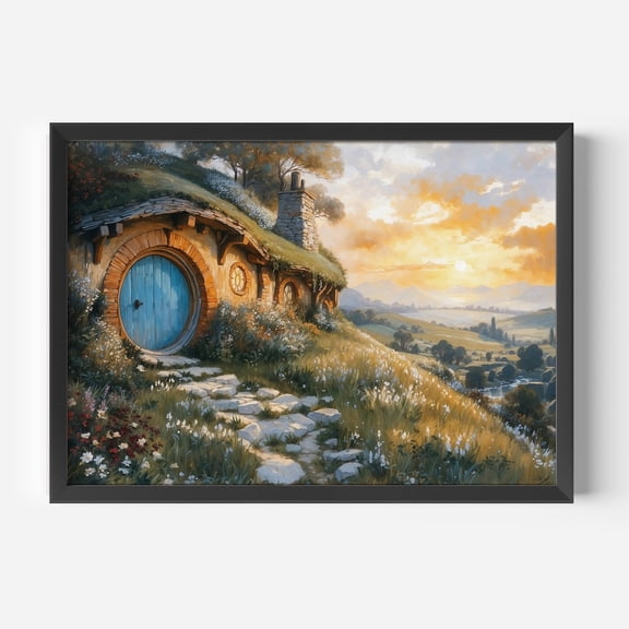 Unique Fantasy House Beautiful Landscape Classic Decorative Design Statement Accent Interior Wall Decor
