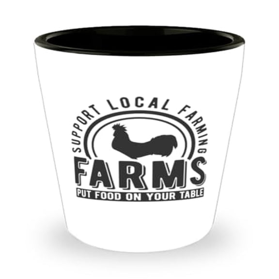 Unique Farm-Themed Shot Glass, 1.5oz Mini Glassware, Perfect for Chicken Lovers and Local Farm Supporters, White