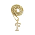 thumbnail image 1 of Unique Fashion 21 Unisex Stone Filled Initial Alphabet Letter Pendant 2mm 24" Box Chain Necklace, 1 of 3