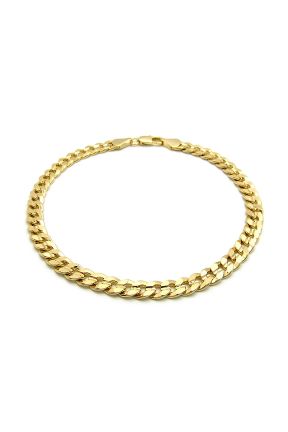 Women's Concave Cuban Chain 6 mm 10 inches Anklet Ankle Bracelet