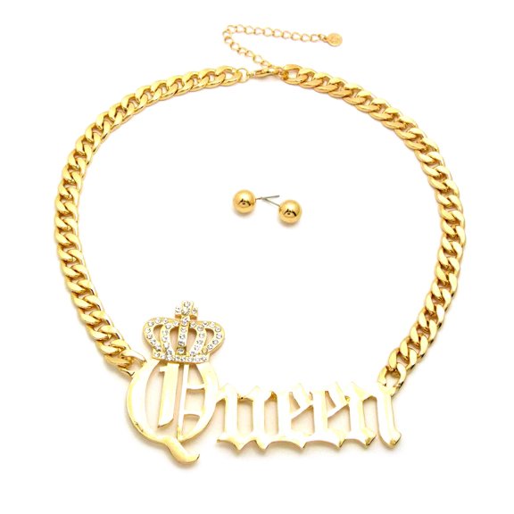 Unique Fashion 21 Women's Statement Queen Piece 10mm 16" Link Chain Necklace