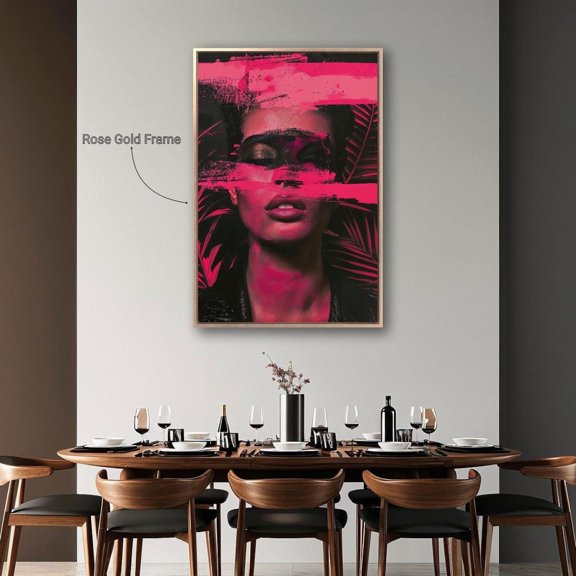 Unique Fashion Girl Portrait Wall Art Vivid Woman Face Poster Beauty Salon Decor Abstract Make Up Poster Ready To Hang, Unframed Poster Size 8x12