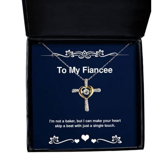 Unique Fiancee Gifts, I'm not a Baker, but I can Make Your Heart Skip a Beat with, Sarcasm Holiday Cross Dancing Necklace from, Christmas, Ornaments, Tree, Lights, Presents, Gift Giving, Family,