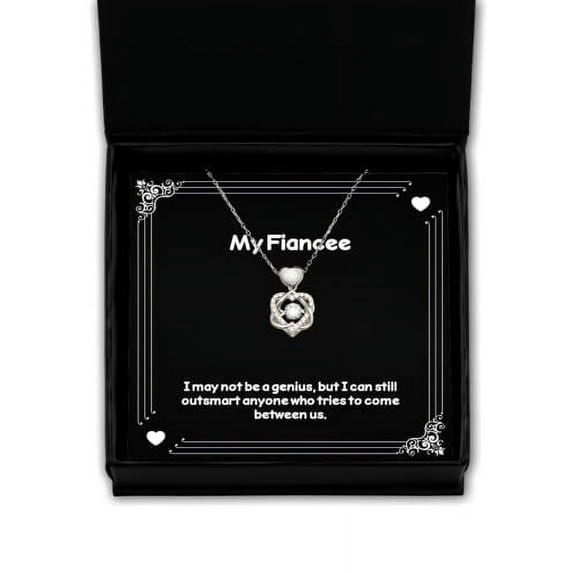 Unique Fiancee Heart Knot Silver Necklace, I May not be a Genius, but I can Still outsmart, Nice Gifts, Fiancee Birthday Present, Fiancee Birthday Gift Ideas, What to get Fiancee