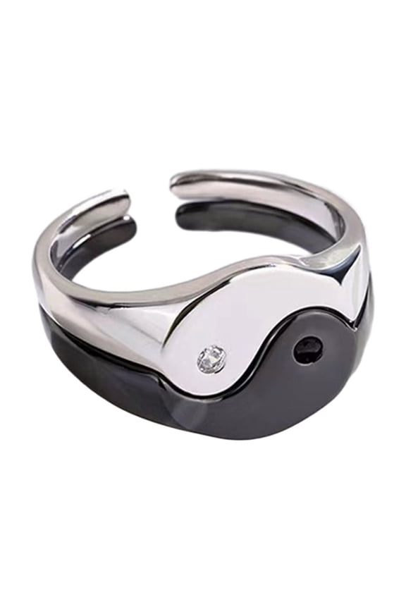Unique Finger Rings Finger Accessory Yin Yang Bagua Shaped Stylish Couples Rings