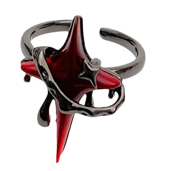 Unique Finger Rings Gothic Adjustable Rings Star Shape Opening Rings Stylish Finger Rings Eye Catching Finger Jewelry
