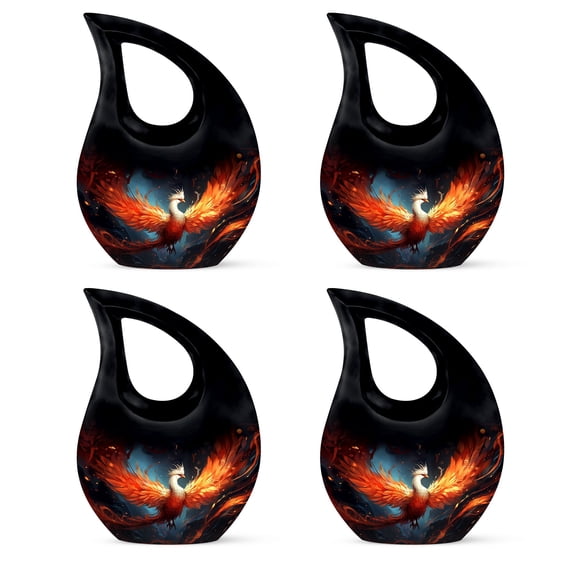 Unique Fire Phoenix Wings Small Keepsake Urns for Human Ashes - Little Keepsake Urns for Adult Ashes Women & Men - Mini Cremation Urns for Ashes - Memorial Small Ashes Urn 3Inch, Set of 4