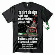 Unique Fishing Phone Call TShirt Funny 'Actually I Can't Talk' Design Red Green Buttons Vector Graphic Print Ready Unreal Engine Black Tee