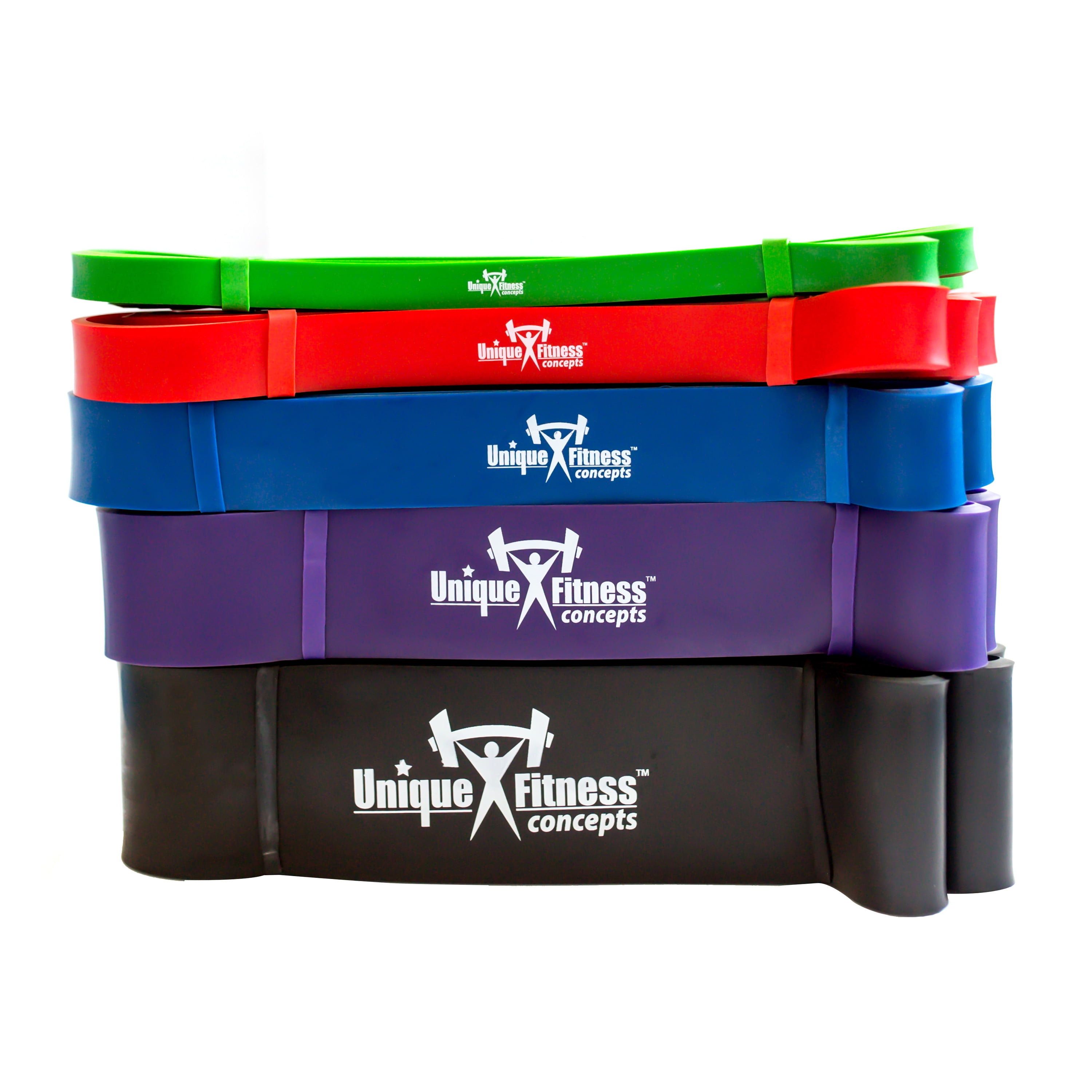 Unique Fitness Concepts  Resistance Bands 5 Piece Set w/ Bag & Exercise Guide
