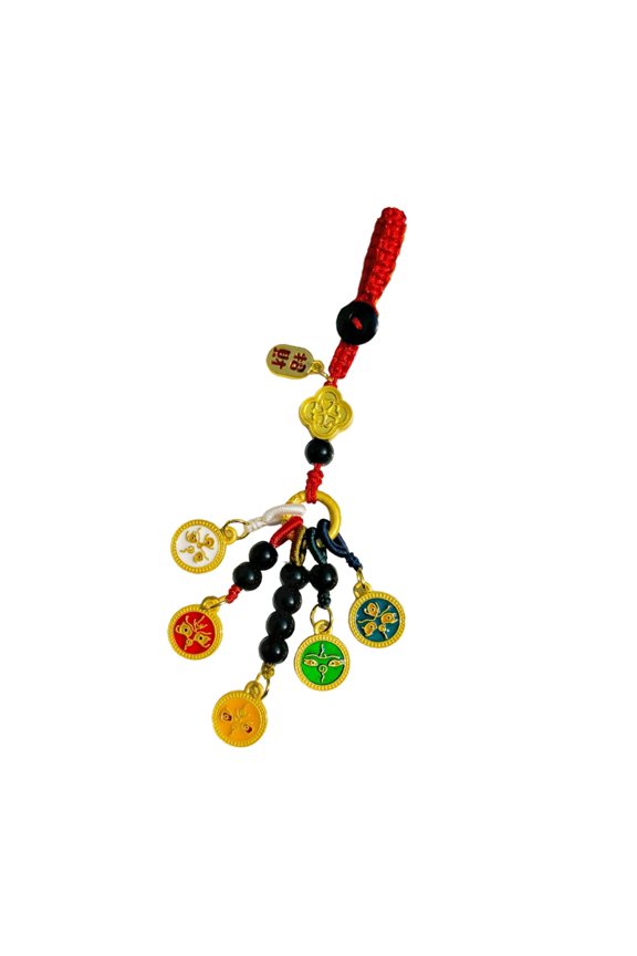 Unique Five Fortunes Deities Keychain Ornament Fortunes Jewelry Suitable for Attracting Luck and Security