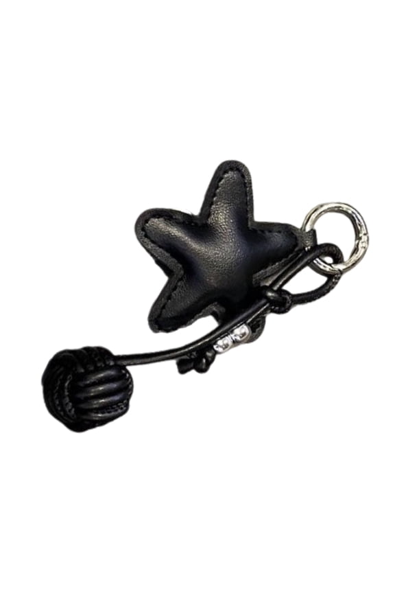 Unique Five Pointed Star Keyring PU Leather Keychain Decorative Bag Ornament Phone Charm Creative Couple Present