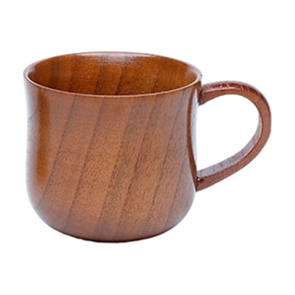 Unique Flared Wooden Cup With Comfort Handle Heatproof Construction Coffee Mug For Hot Beverages Home Kitchens Essential