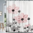 thumbnail image 1 of Unique Floral Pink Shower Curtain for Bathroom Decor, Pink and Grey Daisy Flower Elegant Wildflower Design Farmhouse Shower Curtains with Hooks Set, 71 X 84 Inches, 1 of 6