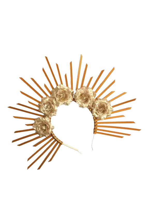 Unique Flower Artistic Hair Band Gothic Spiked Rosette Accessory for Cosplay