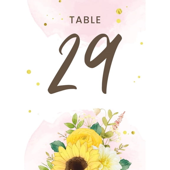 Unique Flower Wedding Table Number Cardss 1-40 Double Sided For Reception Event Party Baby Shower Birthday 4x6