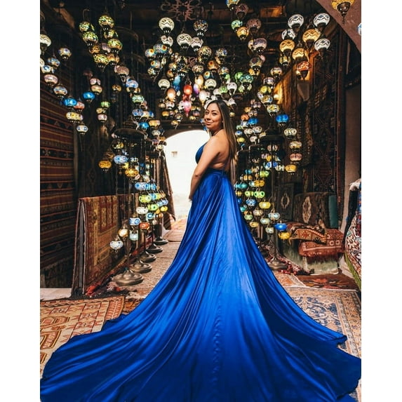 Unique Flying Dresses Photoshoot Dress | Flowy Dress | Satin Dress | Long Flying Dress | Flying Dress for Photoshoot| Long Train Dress |Women's Handmade Flying Dresses