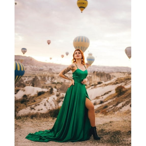 Unique Flying Dresses Photoshoot Dress | Flowy Dress | Satin Dress | Long Flying Dress