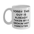 thumbnail image 1 of Unique Forester Gifts, Sorry This Guy Is Already Taken by a Smokin', Birthday Gifts, 15oz Mug For Forester from Team Leader, Trees, Nature, Conservation, Environmentalism, Gifts for foresters, 1 of 2